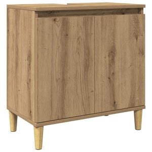vidaXL Armoire d'&eacute;vier ch&ecirc;ne artisanal 58x33x60 cm bois d'ing&eacute;nierie