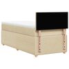 vidaXL Sommier &agrave; lattes de lit avec matelas Cr&egrave;me 100x200 cm Tissu