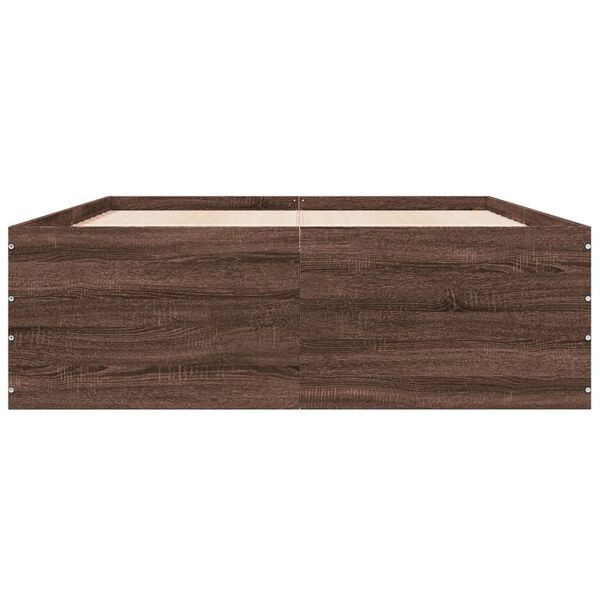 vidaXL Cadre de lit sans matelas ch&ecirc;ne marron 120x190 cm