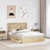 vidaXL Lit de Rangement Ch&ecirc;ne Sonoma 140 x 200 cm Bois d'ing&eacute;nierie