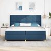 vidaXL Lit &agrave; ressorts avec matelas avec LED Bleu 200 x 200 cm tissu