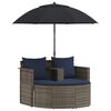 vidaXL Canap&eacute; de jardin 8 pcs Gris et bleu marine polyrotin