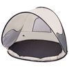 DERYAN Tente de plage escamotable avec moustiquaire 120x90x80 cm Cr&egrave;me
