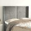 vidaXL T&ecirc;te de lit avec oreilles Gris clair 147x16x118/128 cm Velours