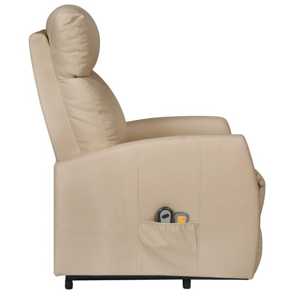 vidaXL Fauteuil de massage Cappuccino Similicuir