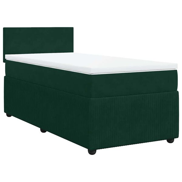 vidaXL Sommier &agrave; lattes de lit avec matelas Vert fonc&eacute; 90x200 cm