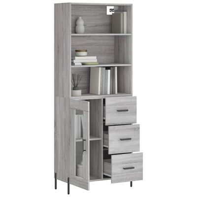 vidaXL Buffet haut Sonoma gris 69,5x34x180 cm Bois d'ingénierie