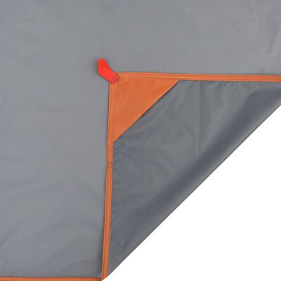 vidaXL Couverture de pique-nique avec piquets gris et orange 205x155cm