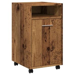 vidaXL Armoire avec roues vieux bois 33x38x60 cm bois d'ing&eacute;nierie