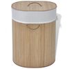 vidaXL Panier &agrave; linge ovale Bambou naturel