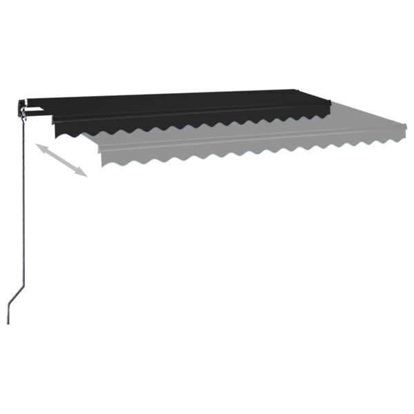 vidaXL Auvent manuel r&eacute;tractable avec LED 400x350 cm Anthracite