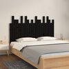 vidaXL T&ecirc;te de lit murale Noir 140x3x80 cm Bois massif de pin