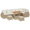 vidaXL Ensemble de canap&eacute; de jardin 9 pcs Beige polyrotin