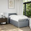 vidaXL Sommier &agrave; lattes de lit avec matelas Gris clair 90x200 cm Tissu