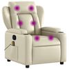 vidaXL Fauteuil inclinable de massage Cr&egrave;me Similicuir