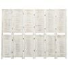 vidaXL Cloison de s&eacute;paration 6 panneaux Blanc antique 215x166 cm Bois