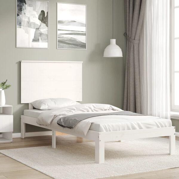 vidaXL Cadre de lit sans matelas blanc 100x200 cm bois de pin massif