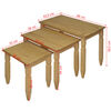 vidaXL Ensemble de tables gigognes 3 pi&egrave;ces Gamme Corona Pin mexicain