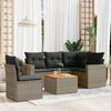vidaXL Salon de jardin 6 pcs avec coussins gris r&eacute;sine tress&eacute;e
