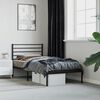 vidaXL Cadre de lit m&eacute;tal sans matelas avec t&ecirc;te de lit noir 90x190 cm