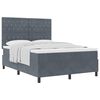 vidaXL Lit &agrave; ressorts avec matelas Gris fonc&eacute; 140 x 190 cm tissu