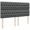 vidaXL Sommier &agrave; lattes de lit avec matelas Gris fonc&eacute; 200x200cm Tissu