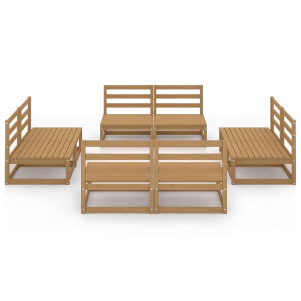 vidaXL Salon de jardin 8 pcs marron miel bois de pin massif