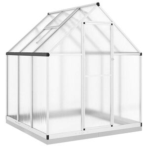 vidaXL Serre avec cadre de base argent&eacute; 169x169x202 cm aluminium