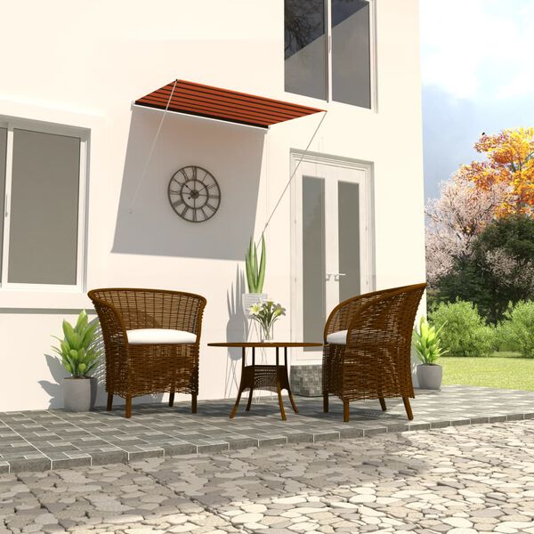 vidaXL Auvent r&eacute;tractable 200x150 cm Orange et marron