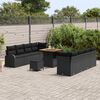 vidaXL Ensemble de canap&eacute; de jardin avec coussin 11 pcs Noir
