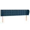 vidaXL T&ecirc;te de lit avec oreilles Bleu fonc&eacute; 163x23x78/88 cm Velours
