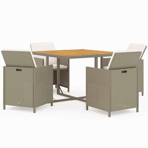 vidaXL Ensemble &agrave; manger de jardin et coussins 5 pcs Poly rotin Beige