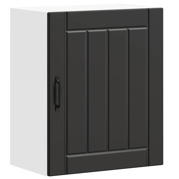 vidaXL Armoire murale de cuisine Lucca noir bois d'ing&eacute;nierie