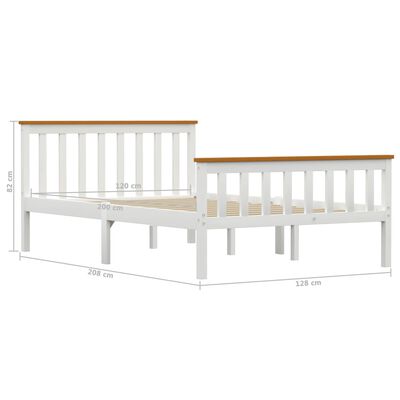 vidaXL Cadre de lit sans matelas blanc bois de pin massif 120x200 cm