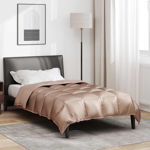 vidaXL Duvet d'hiver Dor&eacute; 220 x 135 cm Satin et Microfibre