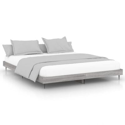 vidaXL Cadre de lit sans matelas sonoma gris 140x200 cm