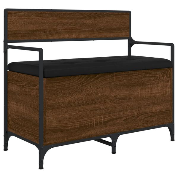 vidaXL Banc de rangement ch&ecirc;ne marron 85,5x42x73,5cm bois d'ing&eacute;nierie
