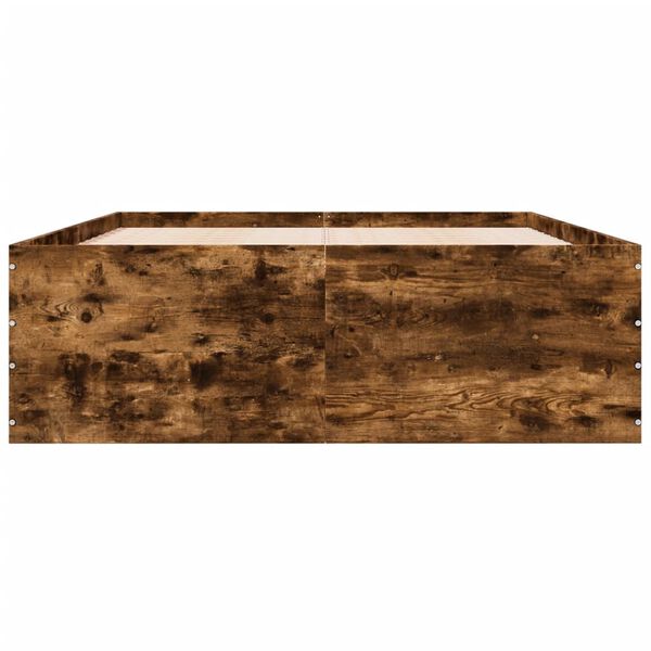 vidaXL Cadre de lit sans matelas ch&ecirc;ne fum&eacute; 140x190 cm
