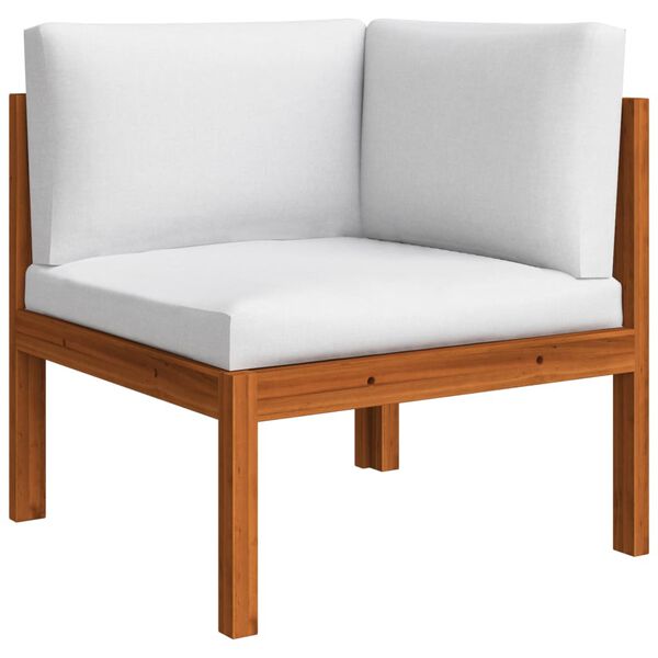vidaXL Salon de jardin 6 pi&egrave;ces avec coussins, bois d'acacia cr&egrave;me et corde