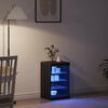 vidaXL Buffet LED Ch&ecirc;ne noir 41 x 37 x 67 cm Bois d'ing&eacute;nierie