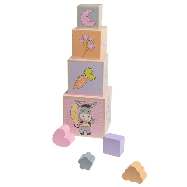Happy People Blocs empilables en bois Donkey Rose/Violet/Orange