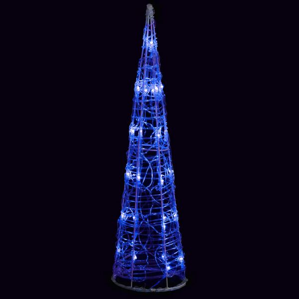 vidaXL Cône lumineux décoratif pyramide à LED Acrylique Bleu 60 cm