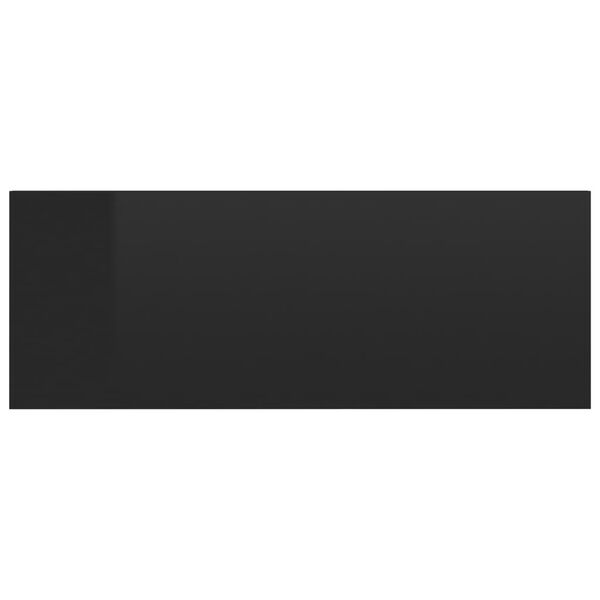 vidaXL Table de chevet flottante noir brillant Bois d'ing&eacute;nierie