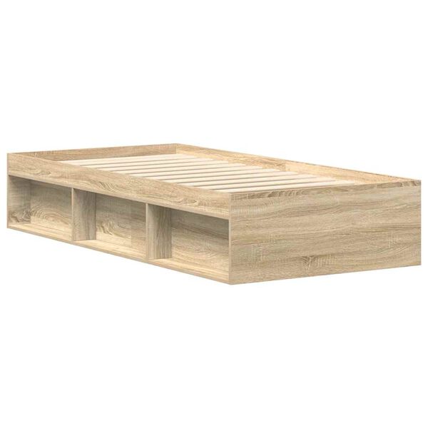 vidaXL Cadre de lit sans matelas ch&ecirc;ne sonoma 100x200 cm