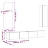 vidaXL Ensemble de meubles TV 4 pcs Blanc Bois d'ing&eacute;nierie