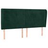 vidaXL T&ecirc;te de lit avec oreilles Vert fonc&eacute; 183x23x118/128 cm Velours