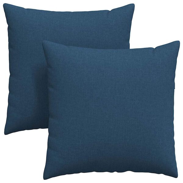 vidaXL Coussins de canapé 2 pcs Bleu 80 x 80 cm tissu