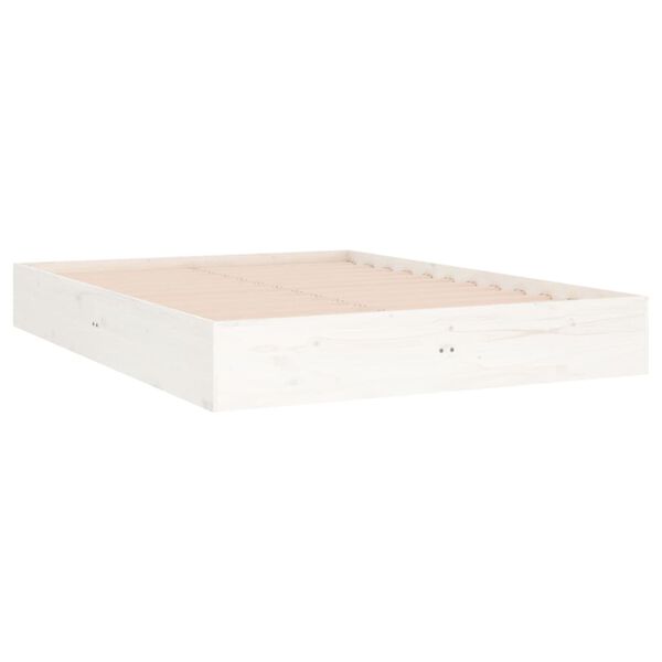 vidaXL Cadre de lit sans matelas blanc bois massif 135x190 cm