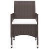 vidaXL Ensemble &agrave; manger de jardin 5 pcs Marron