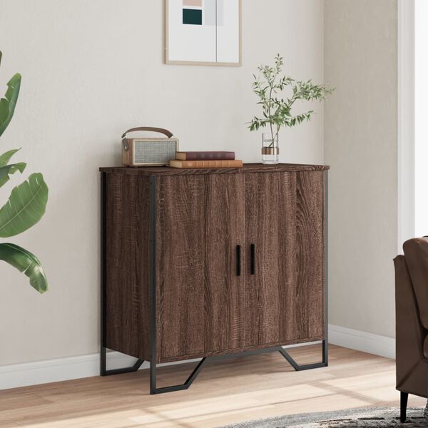 vidaXL Buffet ch&ecirc;ne marron 78x35,5x74,5 cm bois d'ing&eacute;nierie